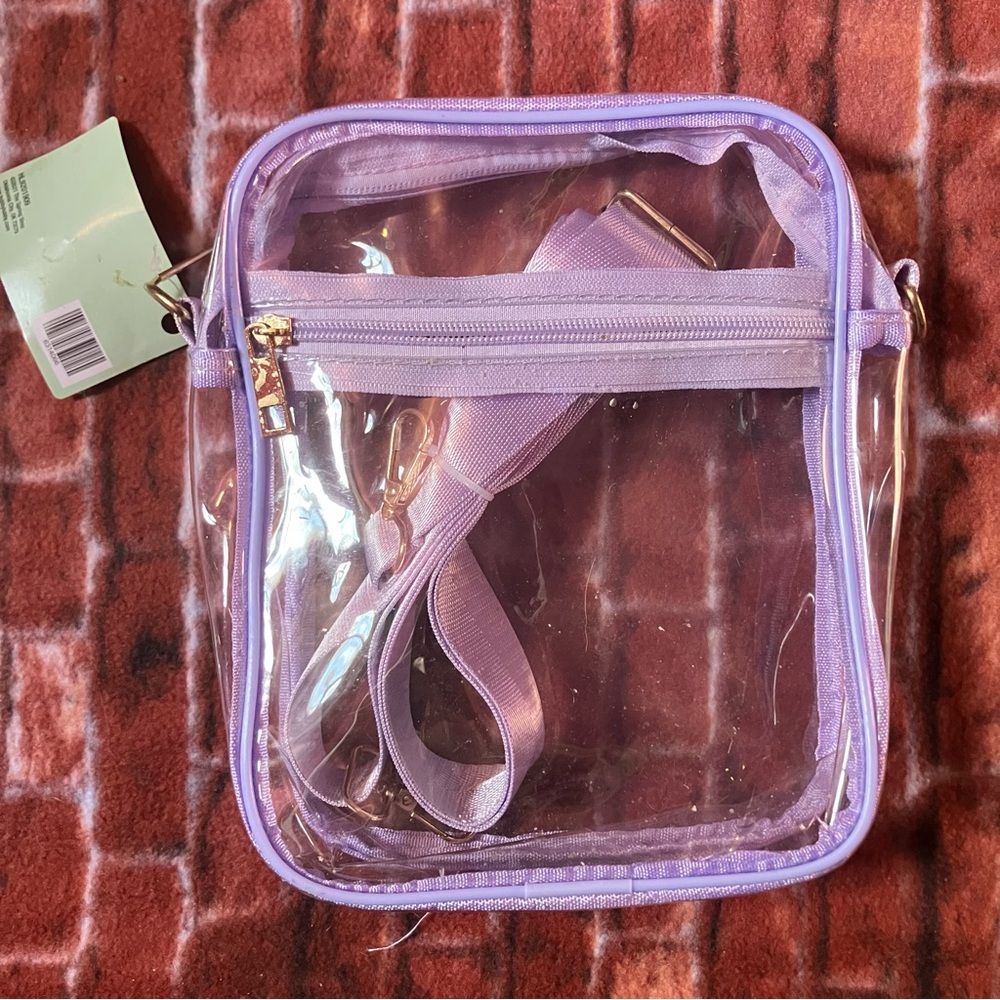The Spring Shop Purple Transparent Crossbody Bag